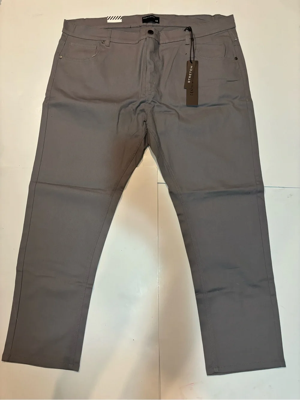 Denim & Rivets Mens Stretch Pants Gray Straight Leg 5 Pocket/ Sizes Vary NWT